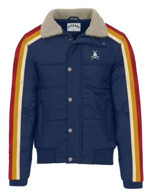 Stegaro Puffer Bomber Jacket Navy Blue