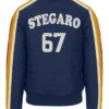 Stegaro Puffer Bomber Jacket Navy Blue Back