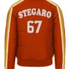 Stegaro Puffer Bomber Jacket Orange Back