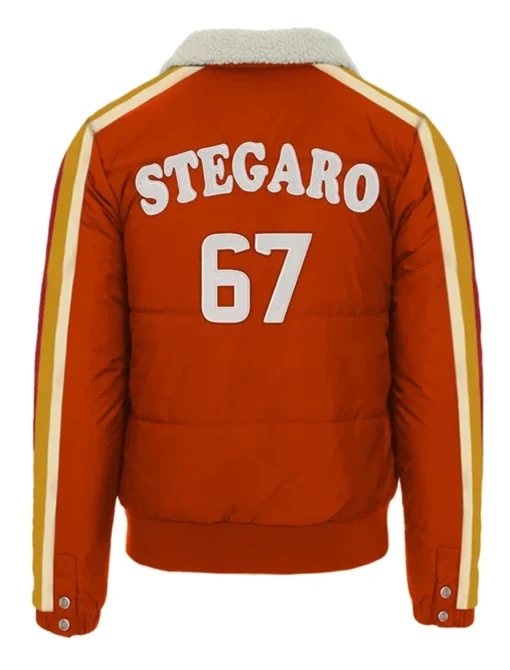 Stegaro Puffer Bomber Jacket Orange Back