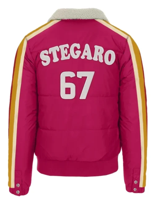 Stegaro Puffer Bomber Jacket Pink Back