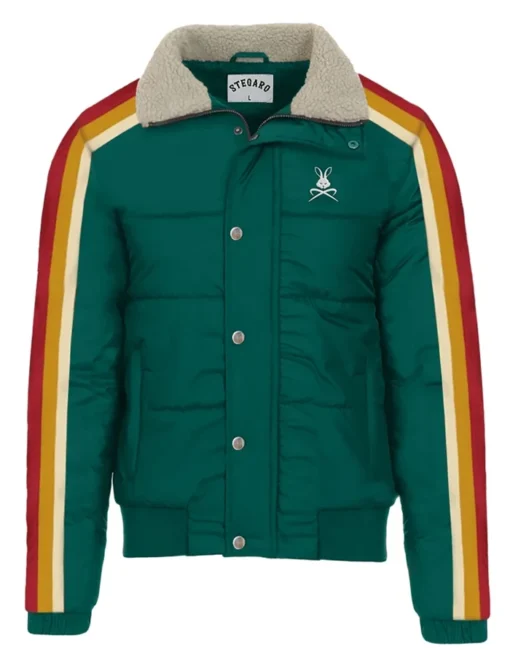 Stegaro Puffer Bomber Jacket Sea Green
