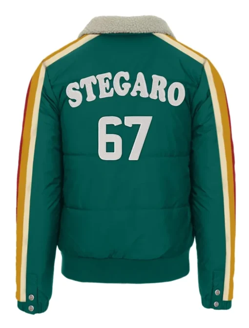 Stegaro Puffer Bomber Jacket Sea Green Back