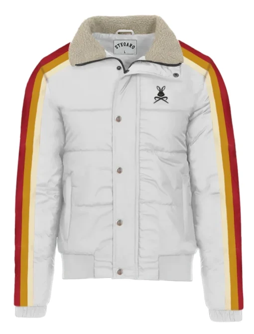 Stegaro Puffer Bomber Jacket White