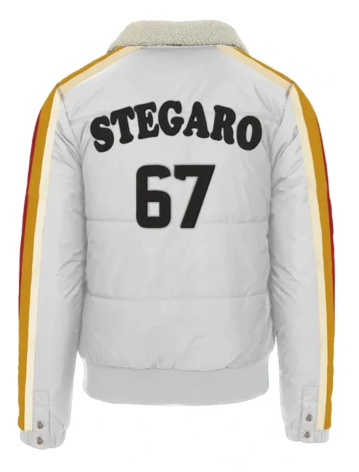 Stegaro Puffer Bomber Jacket White Back