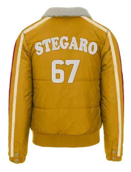 Stegaro Puffer Bomber Jacket Yellow Back