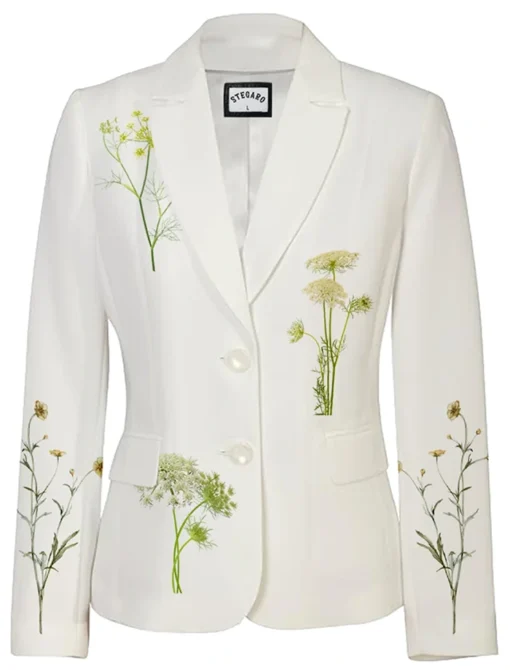 Stegaro White Bloom Blazer