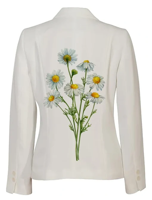 Stegaro White Bloom Blazer Back
