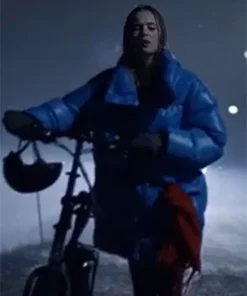 The Åre Murders Hanna Ahlander Blue Puffer Jacket