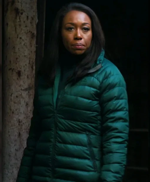 The Night Agent S03 Amanda Warren Green Puffer Jacket Front