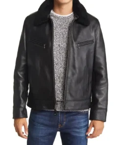 Alex Mens Leather Shearling Jacket