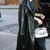 Alison Brie Together Black Leather Coat For Sale