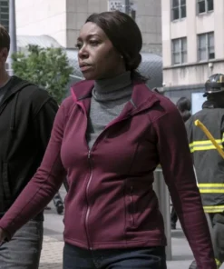 Amanda Warren The Night Agent S02 Maroon Jacket