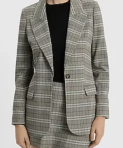 Arielle Prepetit Beyond the Gates Grey Plaid Blazer For Sale