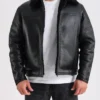 Black Shearling Aviator Jacket