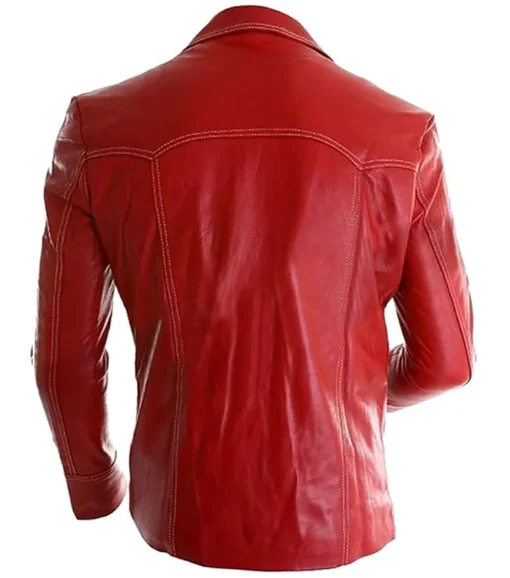 Brad Pitt Fight Club Tyler Durden Maroon Jacket Back