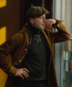 Daniel Betts MobLand S01 Brown Leather Coat