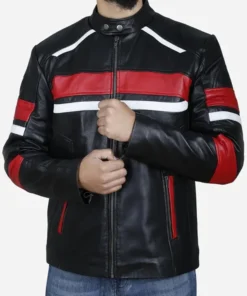 Dixon Red Striped Cafe Racer Jacket