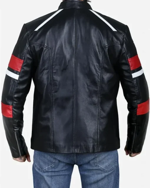 Dixon Red Striped Cafe Racer Jacket Back