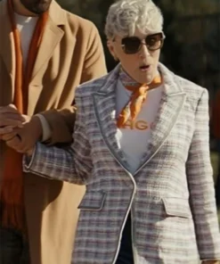 Glenn Close Back in Action Purple Tweed Blazer