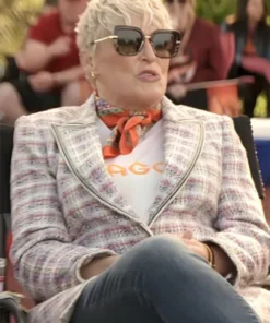 Glenn Close Back in Action Purple Tweed Blazer For Sale