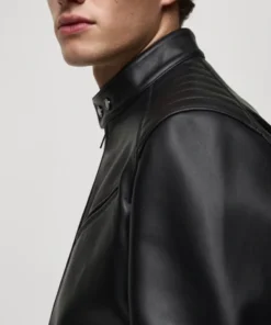 Harmon Black Leather Jacket on Sale