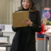 Janel Parrish Return to Office Black Wool Coat