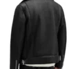 John Dark Black Leather Jacket Back