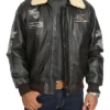 Maverick Bomber Leather Jacket Front