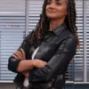 Mekia Cox The Rookie S07 Black Leather Jacket For Sale