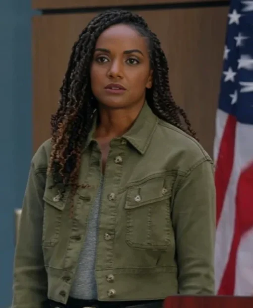 Mekia Cox The Rookie S07 Green Denim Jacket For Sale