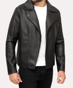 Men’s Nick Classic Black Moto Leather Jacket