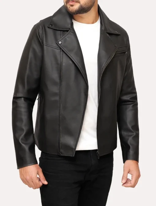 Men’s Nick Classic Black Moto Leather Jacket