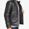 Michel Motorcycle Leather Jacket for Men Pocket