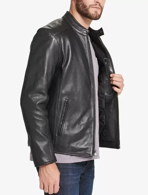 Michel Motorcycle Leather Jacket for Men Pocket