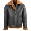 RAF Black B-3 Bomber Shearling Jacket