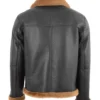 RAF Black B-3 Bomber Shearling Jacket Back