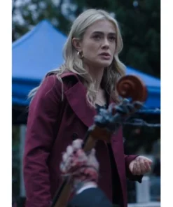 Shop Melissa Roxburgh The Hunting Party Maroon Hooded Trench Coat