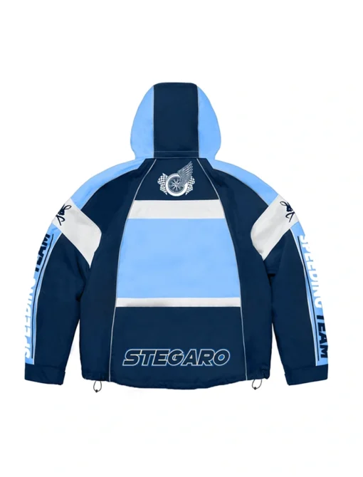 Speeding Teams Racer Hoodies Navy Blue Back