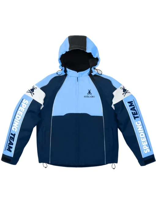 Speeding Teams Racer Hoodies Navy Blue Front