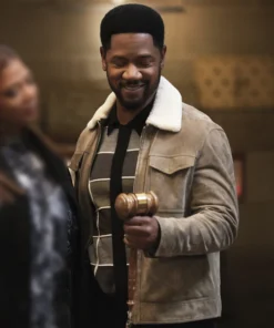 Tory Kittles The Equalizer S05 Brown Shearling Jacket For Sale